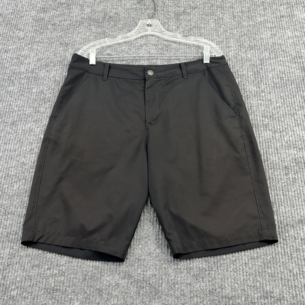 Puma Shorts Mens 34 Black Chino Performance Lightweight Casual Zip Fly Pockets